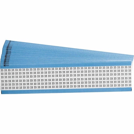 Brady Numerical Wire Markers Repositionable Vinyl Cloth 1.5 in H Legend: 33, 900 Total, 25PK WM-33-PK